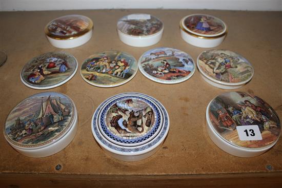 Collectyion of 10 Coalport ginger pot tops